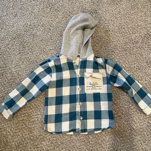 Zara Boys 4T Button Up w/ Hoodie